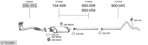 Средний глушитель выхлопных газов 233861 BOSAL