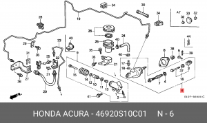 Главный цилиндр, система сцепления 46920S10C01 HONDA