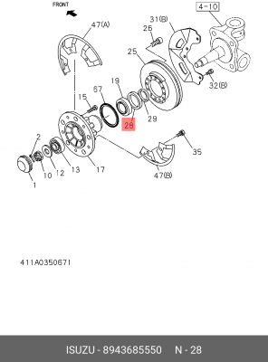 Сальник ступицы колеса 8-94368-555-0 ISUZU