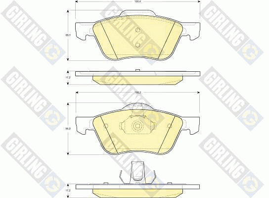 Комплект тормозных колодок, диско 6132722 GIRLING