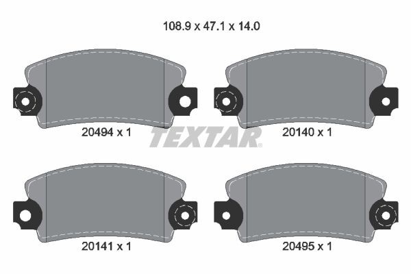 Комплект тормозных колодок, диско 2049401 TEXTAR