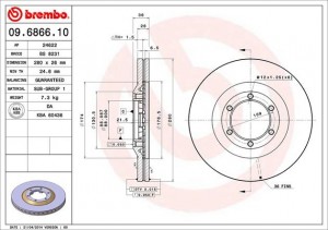 Тормозной диск 09.6866.10 BREMBO