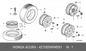 Диск колеса 42700SWWE81 HONDA