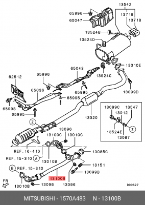 Труба системы выпуска ОГ 1570A483 MITSUBISHI