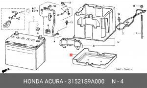 Поддон аккумуляторной батареи 31521S9A000 HONDA