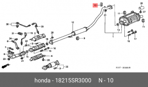 Кронштейн, система выпуска ОГ 18215SR3000 HONDA