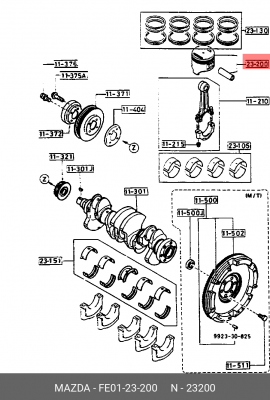 Поршень ДВС FE01-23-200 MAZDA