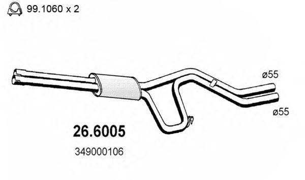 Средний глушитель выхлопных газов 266005 ASSO