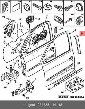 Накладка двери 9326 35 CITROEN PEUGEOT