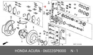 Комплект тормозных колодок, диско 06022-SP8-000 HONDA