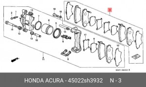 Комплект тормозных колодок, диско 45022SH3932 HONDA