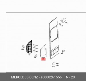 Плата фонаря A 000 826 15 56 MERCEDES BENZ