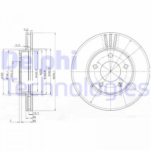 Тормозной диск BG3792 DELPHI