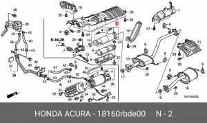 Катализатор 18160RBDE00 HONDA