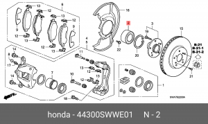 Комплект подшипника ступицы колеса 44300SWWE01 HONDA