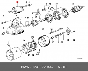 Реле, стартер 12 41 1 720 442 BMW