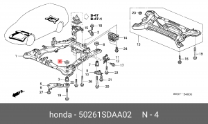 Сайлентблок подрамника 50261SDAA02 HONDA