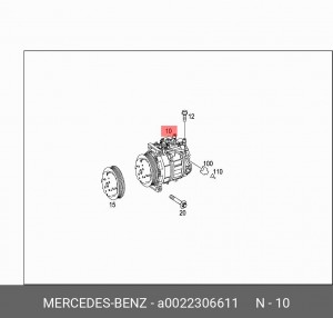 Компрессор кондиционера A0022306611 MERCEDES BENZ