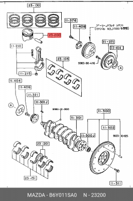 Поршень ДВС B6Y0-11-SA0 MAZDA