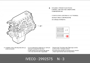 Комплект прокладок, головка цилиндра 2992575 IVECO
