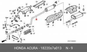Средний глушитель выхлопных газов 18220S7A013 HONDA