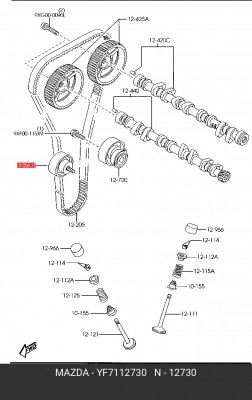 Ролик ремня ГРМ YF7112730 MAZDA