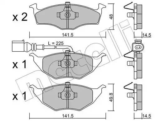 Комплект тормозных колодок, диско 2203451 METELLI