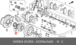 Комплект подшипника ступицы колеса 42200SR3A06 HONDA