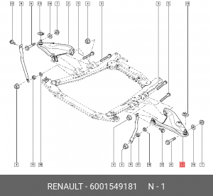 Подвеска, рычаг независимой подвески колеса 6001549181 RENAULT