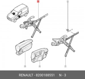 Стеклоподъемник 8200188551 RENAULT