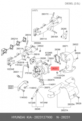 Компрессор, наддув 2823127900 HYUNDAI KIA