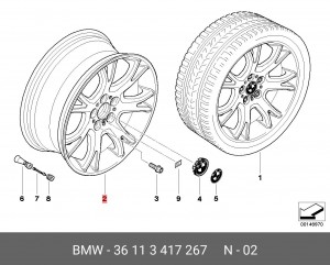 Диск колеса 36 11 3 417 267 BMW