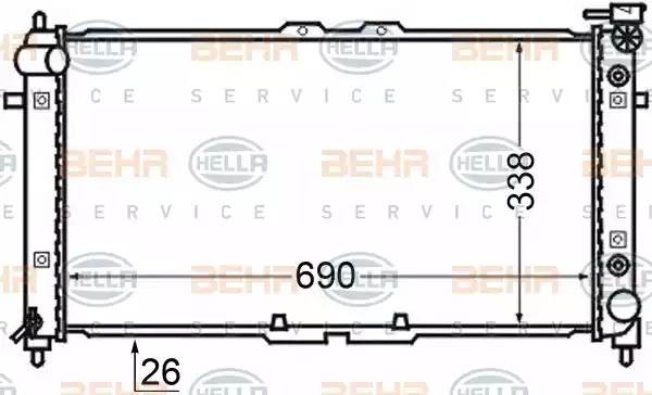 Радиатор, охлаждение двигател 8MK 376 727-691 HELLA