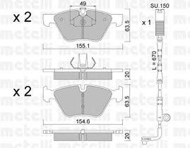 Комплект тормозных колодок, диско 2205570K METELLI