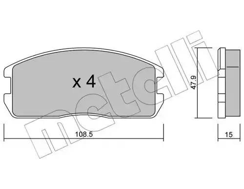 Комплект тормозных колодок, диско 2202380 METELLI