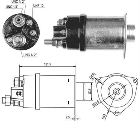 Тяговое реле, стартер 940113050028 MAGNETI MARELLI
