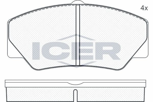 Комплект тормозных колодок, диско 140542 ICER