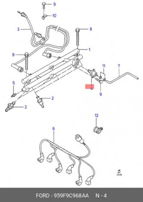 Регулятор давления подачи топлива 959F-9C968-AA FORD