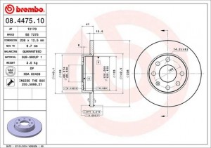 Тормозной диск 08.4475.10 BREMBO