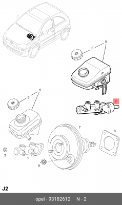 Главный тормозной цилиндр 93182612 GENERAL MOTORS