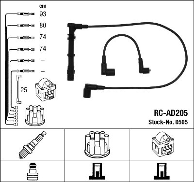 Ккомплект проводов зажигания RC-AD205 NGK NTK