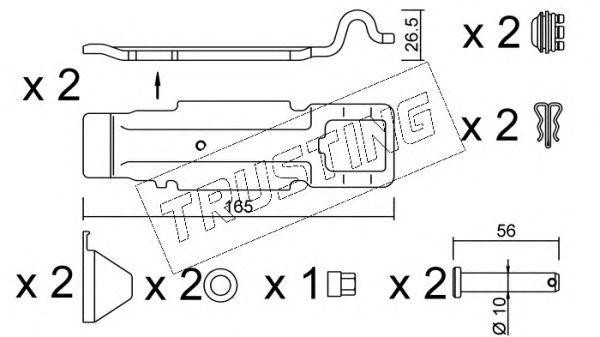 Комплектующие, колодки дискового тормоза KIT016 TRUSTING