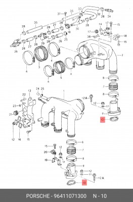 Прокладка, впускной коллектор 96411071300 PORSCHE