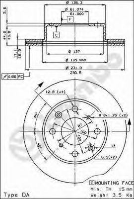 Тормозной диск 09309510 BREMBO