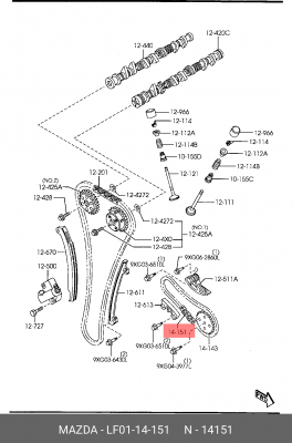 Цепь привода масляного насоса LF01-14-151 MAZDA