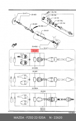ШРУС FZ02-22-520A MAZDA