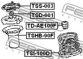 Отбойник амортизатора подвески TD-AE100F FEBEST