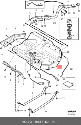 Бак топливный 30617160 VOLVO