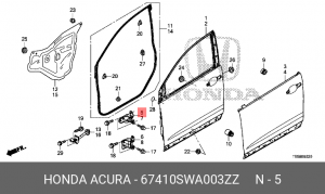 Петля - шарнир открывания двери 67410SWA003ZZ HONDA