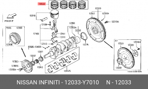 Кольца поршневые 12033Y7010 NISSAN